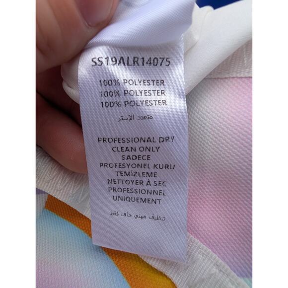 Opening Ceremony Womens Printed Scuba Ruffle mini Skirt Sz 2 Pale Pink Festivalx - Picture 8 of 8